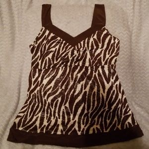 Brown animal print tank top